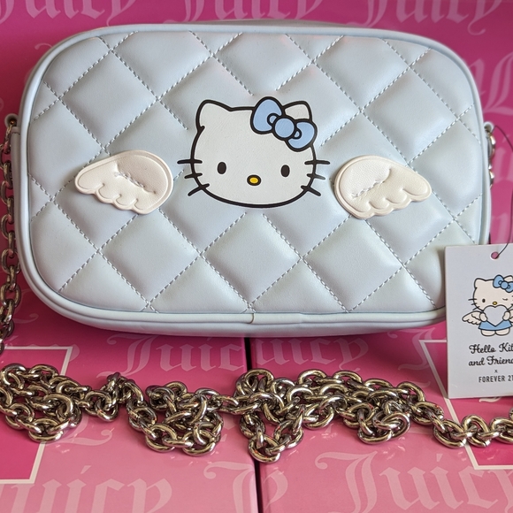 Forever 21 X Hello Kitty Blue Angel Crossbody Purse Plus Wallet - Picture 1 of 3